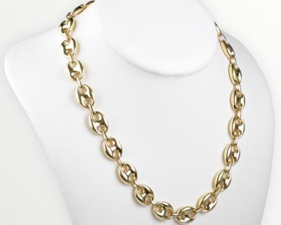 Collier maille grain de café en or jaune 18 carats 2