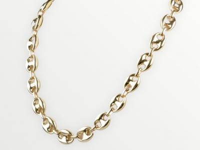 Collier maille grain de café en or jaune 18 carats 2