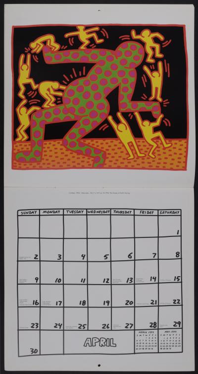 Keith HARING - 1995 Calendar (Ephemera) - Calendrier décalé sur papier 2
