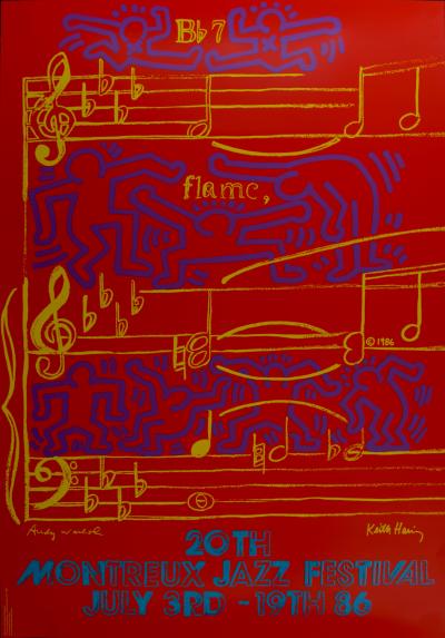 Keith HARING & Andy WARHOL - Montreux Jazz Festival, 1986 - Affiche sérigraphiée 2