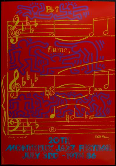 Keith HARING & Andy WARHOL - Montreux Jazz Festival, 1986 - Affiche sérigraphiée 2