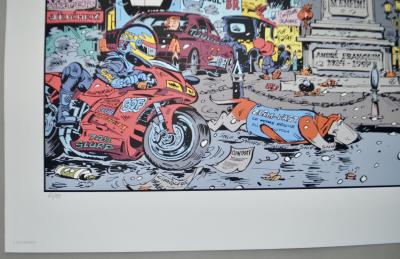 STÉPHANE COLMAN, BILLY THE CAT : HOMMAGE À FRANQUIN, SÉRIGRAPHIE SIGNÉE 2