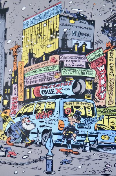 STÉPHANE COLMAN, BILLY THE CAT : HOMMAGE À FRANQUIN, SÉRIGRAPHIE SIGNÉE 2