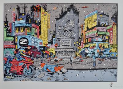 STÉPHANE COLMAN, BILLY THE CAT : HOMMAGE À FRANQUIN, SÉRIGRAPHIE SIGNÉE 2