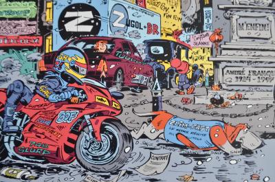 STÉPHANE COLMAN, BILLY THE CAT : HOMMAGE À FRANQUIN, SÉRIGRAPHIE SIGNÉE 2