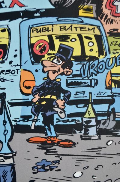 STÉPHANE COLMAN, BILLY THE CAT : HOMMAGE À FRANQUIN, SÉRIGRAPHIE SIGNÉE 2