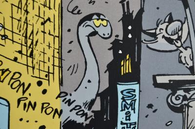 STÉPHANE COLMAN, BILLY THE CAT : HOMMAGE À FRANQUIN, SÉRIGRAPHIE SIGNÉE 2