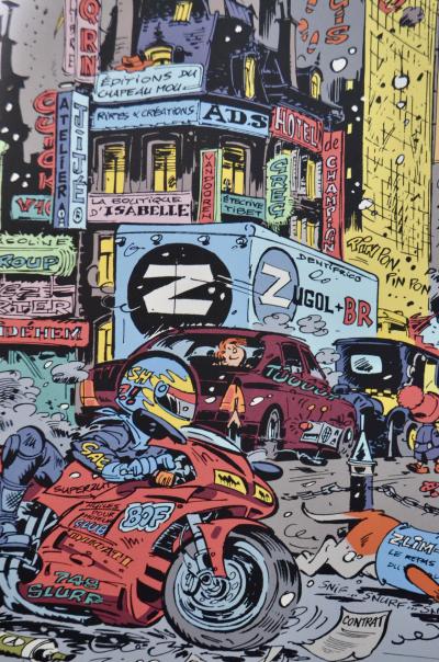 STÉPHANE COLMAN, BILLY THE CAT : HOMMAGE À FRANQUIN, SÉRIGRAPHIE SIGNÉE 2