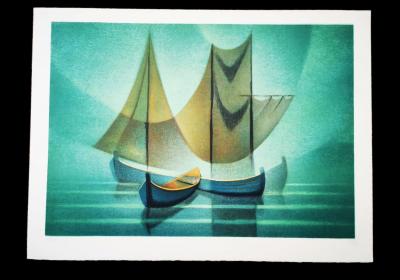 LOUIS TOFFOLI (1907- 1999). Les jonques. Lithographie 2