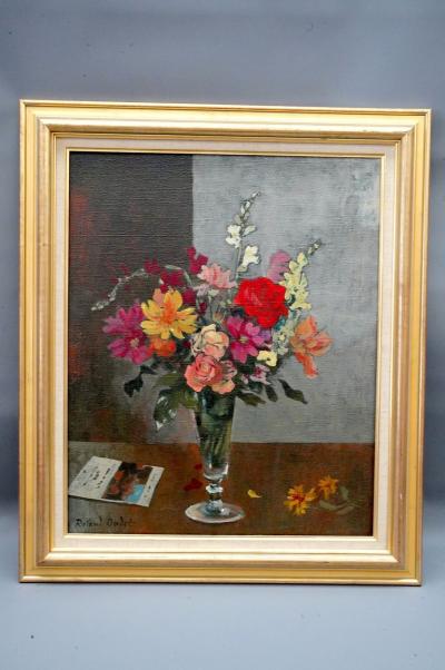 ROLAND OUDOT (1897-1981). Vase de fleurs. Huile 2