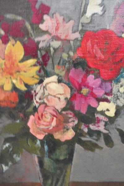 ROLAND OUDOT (1897-1981). Vase de fleurs. Huile 2