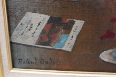 ROLAND OUDOT (1897-1981). Vase de fleurs. Huile 2
