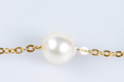 Bracelet Fin En Perles De Culture Et Acier Plaqué Or 18k - Marque Rose-Mimosa, Neuf Avec étiquette