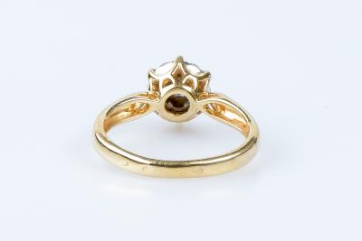 Bague fleur diamant en or jaune 18 carats 2