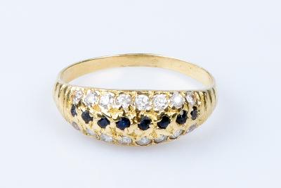 Bague saphirs en or jaune 18 carats 2