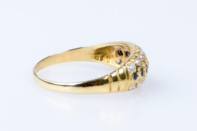 Bague saphirs en or jaune 18 carats 2