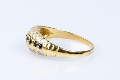 Bague saphirs en or jaune 18 carats 2