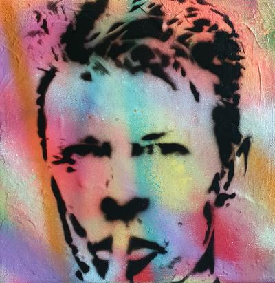 PyB - David Bowie  2022 - Technique mixte sur toile 2