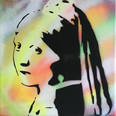 PyB - Fille perle Vermeer  2022 - Technique mixte sur toile 2