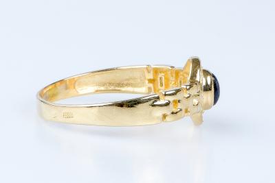 Bague saphir cabochon en or jaune 2