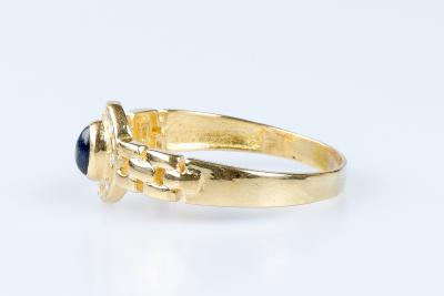 Bague saphir cabochon en or jaune 2