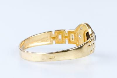 Bague saphir cabochon en or jaune 2