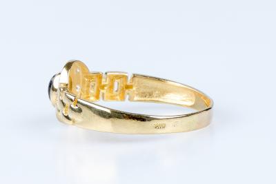 Bague saphir cabochon en or jaune 2