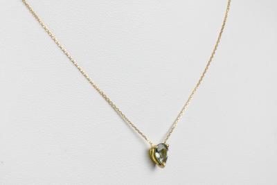 Collier et pendentif saphir de couleur vert  bleu ciel en or jaune 18 carats 2