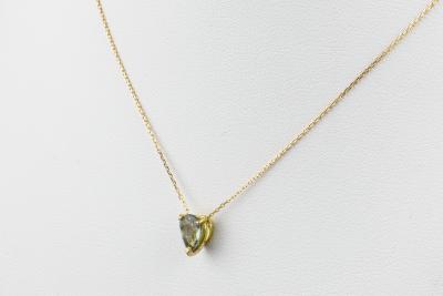 Collier et pendentif saphir de couleur vert  bleu ciel en or jaune 18 carats 2