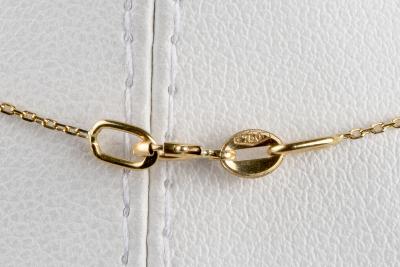 Collier et pendentif saphir de couleur orange rouge en or jaune 18 carats 2