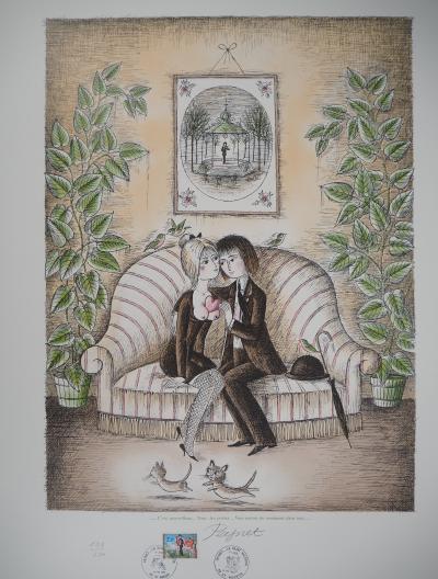 Raymond Peynet -  Les amoureux : vous les poètes - Lithographie originale Signée 2