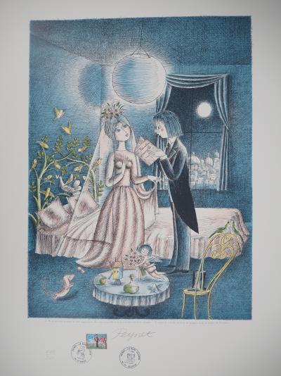 Raymond Peynet -  Les amoureux : le jardin de Cupidon - Lithographie originale Signée 2