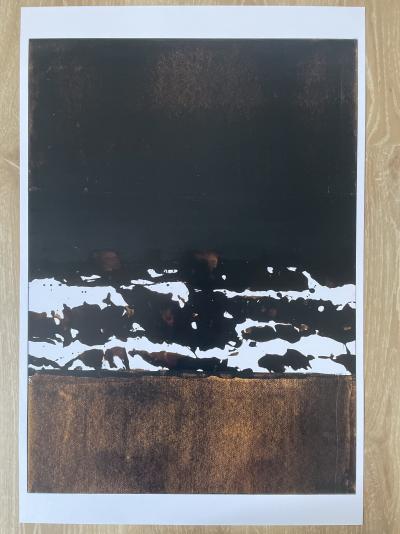 Pierre Soulages (d’après) - Affiche d’après brou de noix 2