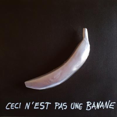 PyB - banane Magritte  , 2022 - Technique mixte sur toile 2