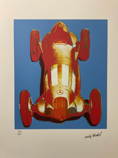 Andy WARHOL (d’après) - Mercedes W125 Racecar Bleu - Granolithographie 2