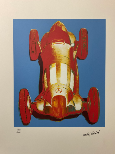 Andy WARHOL (d’après) - Mercedes W125 Racecar Bleu - Granolithographie 2
