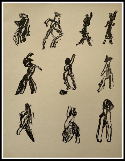 Henri MICHAUX - Dix figures, 1952 -  Lithographie originale 2