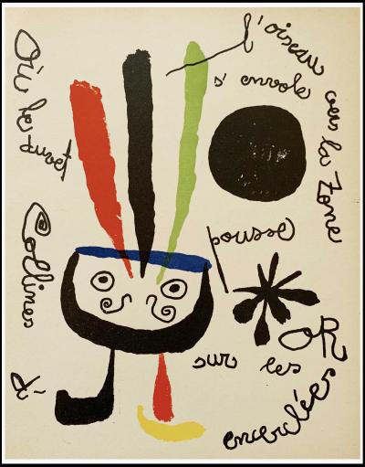 Joan MIRO - L’oiseau s’envole, 1952 -  Lithographie originale 2