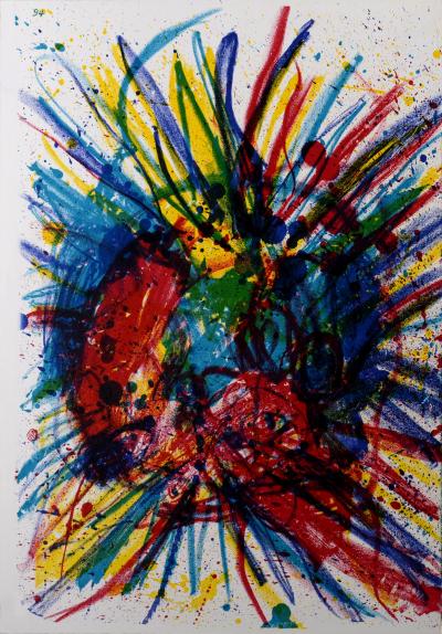 Joan MITCHELL & Walasse TING - Abstract Composition, 1964 - Original lithograph on wove paper, printed on double-page. 2