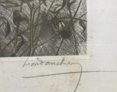 Léon DANCHIN - Griffon rapportant un faisan, vers 1920 - Gravure originale signée 2
