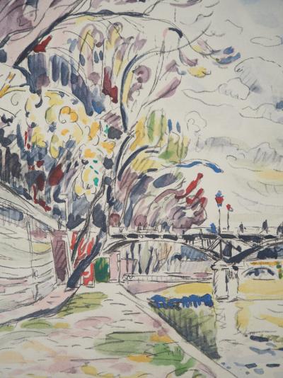 Paul Signac - Paris : La Passerelle des Arts vue des Quais de la Seine - Lithographie, signée 2