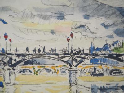 Paul Signac - Paris : La Passerelle des Arts vue des Quais de la Seine - Lithographie, signée 2