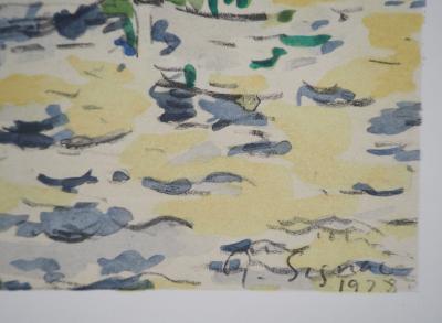 Paul Signac - Paris : La Passerelle des Arts vue des Quais de la Seine - Lithographie, signée 2