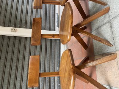 4 Chaises S34A en orme - Pierre Chapo 2