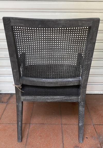 Paire de fauteuils Eva - Blanc d’Ivoire Couleur anthracite Bois - tissus - cannage 2