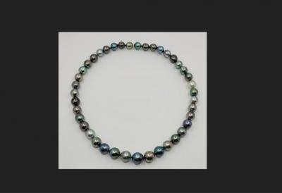 Exceptionnel collier de 41 grosses perles naturelles de Tahiti multicolores de 8,5 à 12 mm, 2