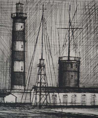 Bernard Buffet - Bretagne : Le phare - Gravure originale, Signée 2