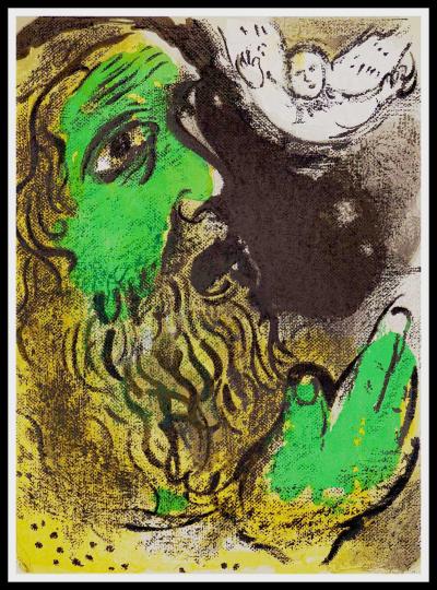 Marc CHAGALL - Job en prière, 1960 - lithographie originale 2