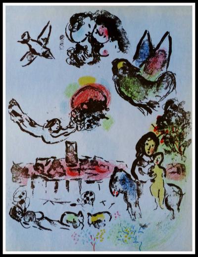 Marc CHAGALL - Nocturne à Vence, 1963 - Lithographie originale 2