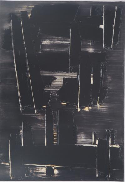 Pierre SOULAGES (d’après) - Peinture 27 aout 1958 - Affiche originale Musée Soulages 2